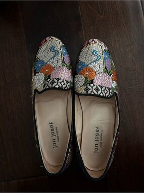 Jon Josef Multicolor Floral Embroidered Slip-On Loafers